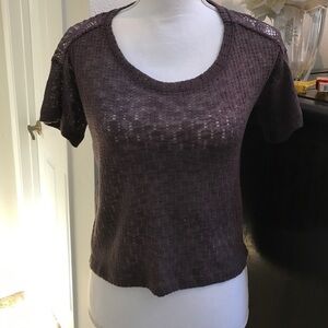 Chloe K Hi Lo Lace Scoop Neck Top